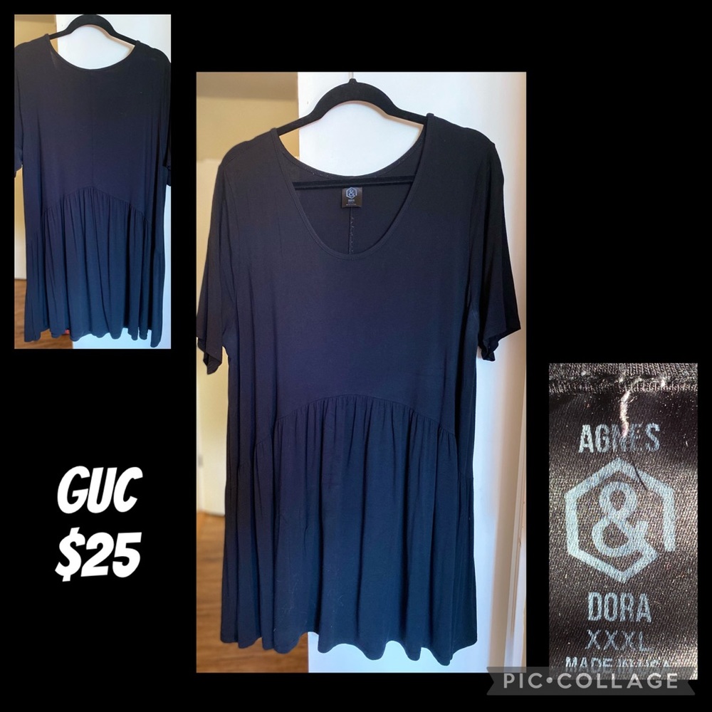 Agnes and Dora xxxl black baby doll tunic
